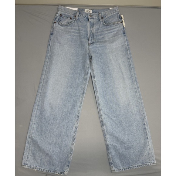 Agolde Denim - AGOLDE Jeans Womens 28 90s Low Slung Low Rise Loose Baggy Light Wash Button Fly
